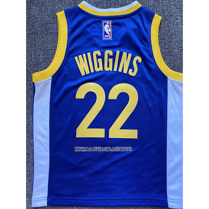 Andrew Wiggins NO 22 Camiseta Nino Golden State Warriors Icon Azul